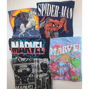 Marvel Comics Spider Man Deadpool Black Panther Avengers T-Shirt Men L Lots Of 5
